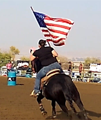 Cashy at age 24 will be carrying the American Flay during a grand entry in Clovis at the Double S Horse Ranch