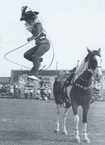 Loretta Cosca with Big Loop at Rodeo