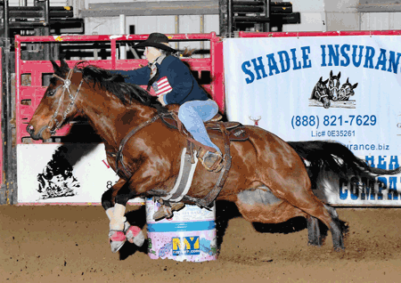 Noel Cosca riding Red Hot Howie at Ashley Journey Race in King City winning 2D