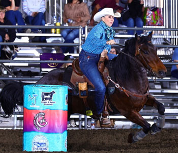 Noel Cosca riding Buzz at Tulare C Bar N Open Futurity Derby Barrel Race