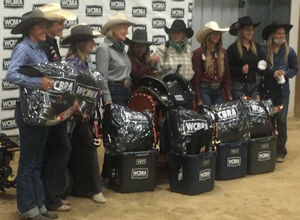 Noel Cosca riding Red Hot Howie and Wood Buzz
for Cash winning Top 10 Awards and Jacket from WCBRA Year End after round one of 2020 Finals