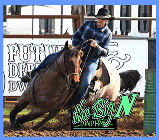 Noel Cosca riding Red Hot Howie win 3rd in the 2D at the Big N