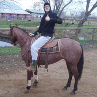 McKelvy Smart is on his six ride on the filly of Noel Cosca out of her mare Cashy Driftwood breeding who's breeding goes back to Dash For Cash the great race horse