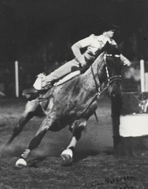 Noel Cosca riding Blue Mesa at a Pro-Rodeo in the 1970's 